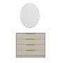 Hanah Home Kale Luxe - 7940 Cómoda con Espejo en Color Piedra